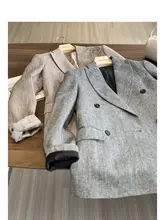 アイリッシュリネン製の高級西装ジャケット【重厚感あるデザイン・シンプルスタイル】