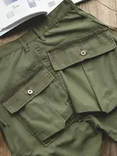 ミリタリースタイルカーキ色のハイウエストフィットパンツ【大きなポケット付き・トレーニング用・春用】