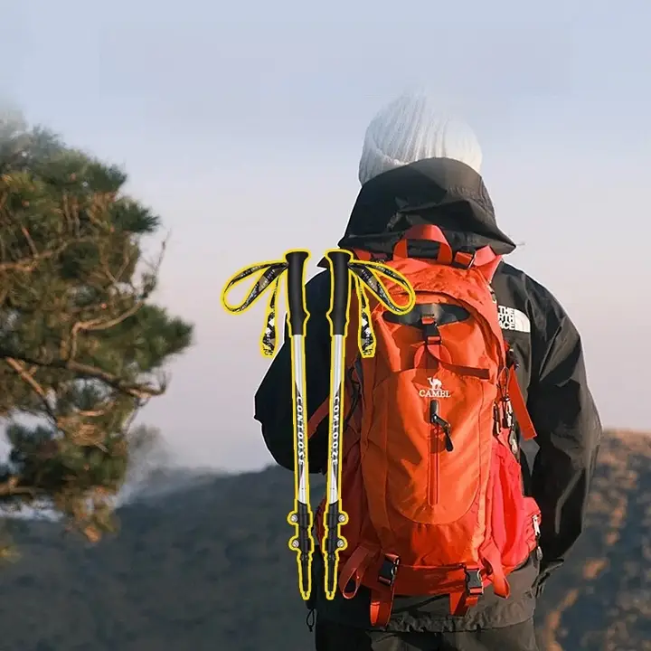 軽量カーボン製登山杖【伸縮式・折りたたみ・アウトドア用】