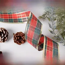 スコットランド製 クリスマス用リボン【DIY装飾・クラシックデザイン・ポリエステル製】