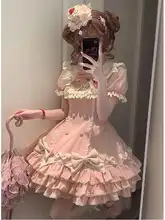 ピンクストライプのレイヤーケーキスカート【ロリータファッション・可愛いデザイン】（セットアップ対応）