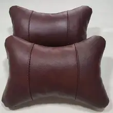 本革製 車用ヘッドレスト【圧迫感のない首枕・全季節対応・高級牛革】