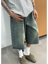 ヴィンテージ風ウォッシュドデニムハーフパンツ【ゆったりストレート・夏用・メンズ】（セットアップ対応）