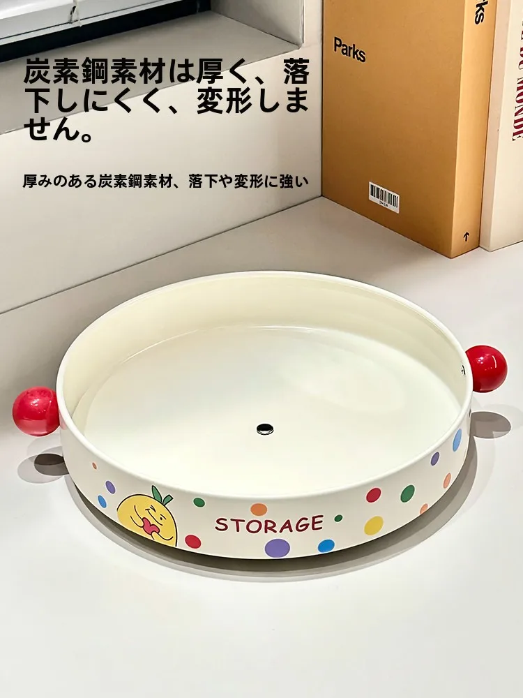 可愛いキッチン調味料ラック：回転トレーで効率的な収納を実現
