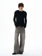 アメリカンビンテージデザインの薄手長袖Tシャツ【ダブルカラー・スリムフィット・男女共用】