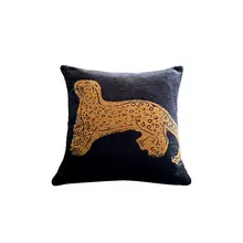 中古風アートデザインの長クッションカバー【リビング・ソファ用・クッション付き】