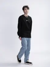 洗い加工のヴィンテージデザイン メンズデニムパンツ【ストレート・カジュアル】