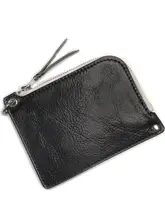 L型 牛革製 財布 カードホルダー【運転免許証収納可・ジッパー式】