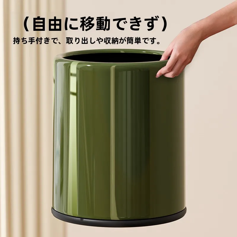 おしゃれな大容量ゴミ箱：家庭用・トイレやキッチンにも最適な10L直投式密閉タイプ