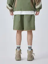 カーゴハーフパンツ メンズ カーキ ビッグシルエット ゆったり ストリート アメカジ ヴィンテージ 「GUUKA」