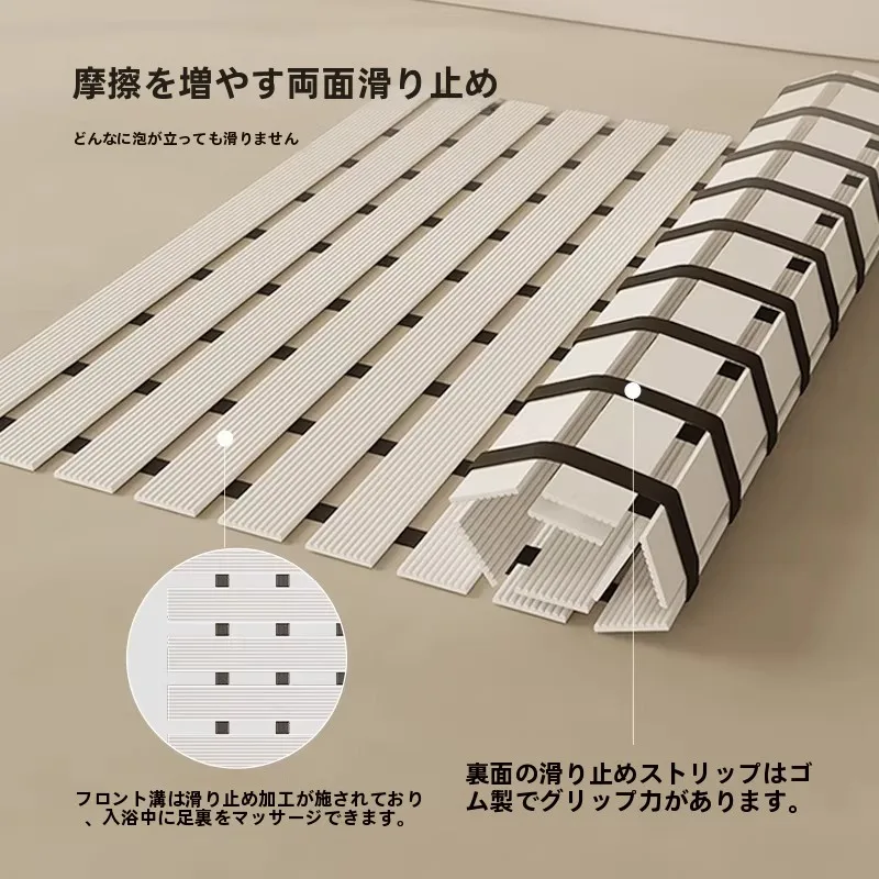 防滑バスミット：浴室での水切りと清潔感を実現するシンプルな地垫