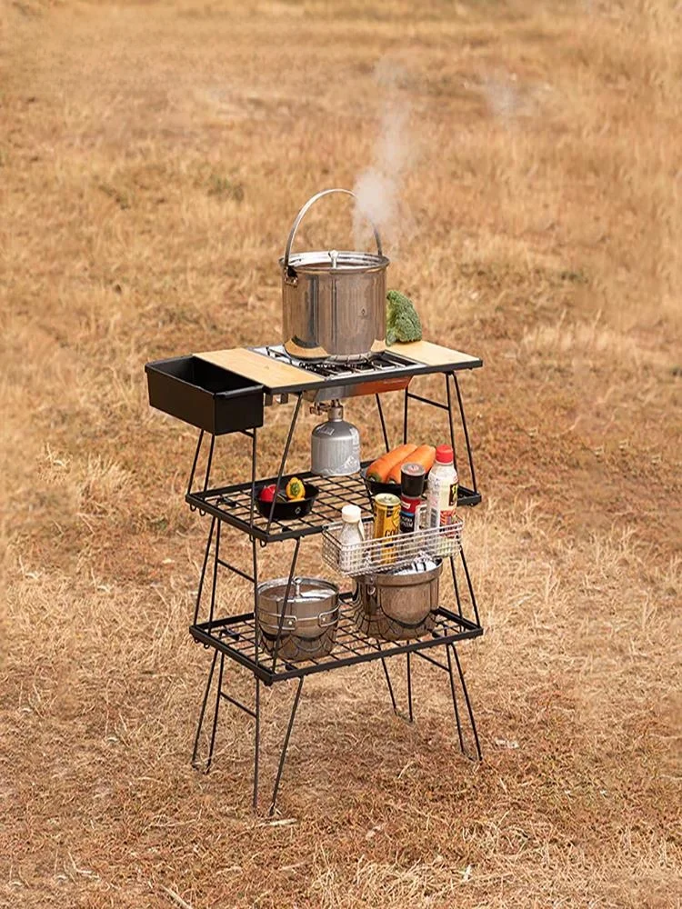 パーゴラ ウッドデッキの実用性を検証：CAMPINGMOONの2段式折りたたみテーブルが提供する空間設計の選択肢