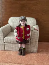 子供用アウター【秋用・女の子・アメリカンスタイル・パッチワーク・野球ジャケット】