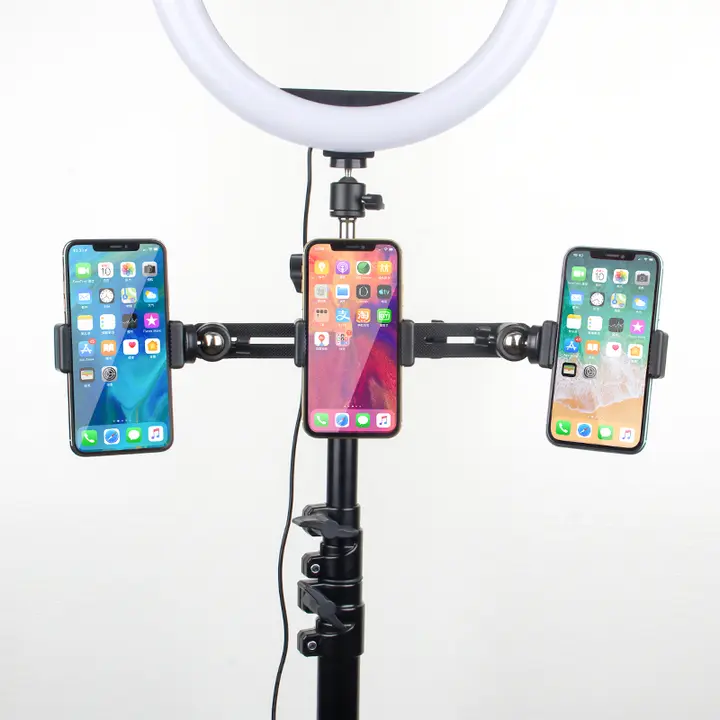多機能スマートフォン延長スタンド【調整可能・固定クリップ・三脚式・複数デバイス対応】（セットアップ対応）