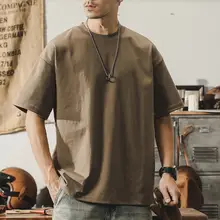 Tシャツ メンズ 半袖 クルーネック 無地 綿100% 厚手 オーバーサイズ 大きいサイズ アメリカン風 ベーシック 着回し インナー 夏