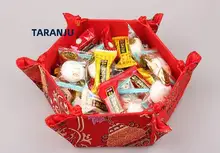 中華風織物製 お菓子トレイ【多色選択可・結婚式・収納用】