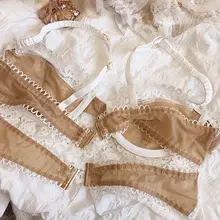 フランス風 セクシーな極薄レース ブラジャー【ワイヤー付き・キャミソール風・透け感】