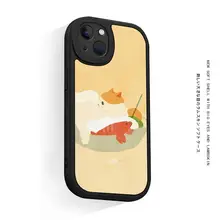 可愛いレトロデザイン！猫柄ソフトシリコンスマホケース【iPhoneやAndroid対応】