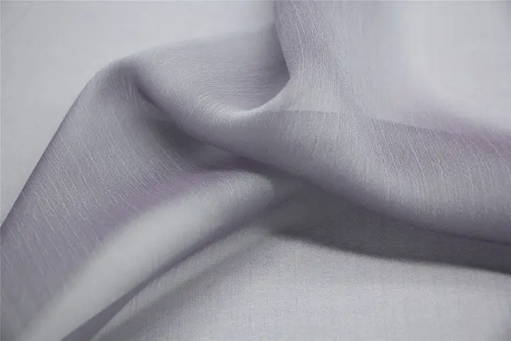 透け感のあるグレー紫色の変光シフォン生地【二重織・スカートや漢服用】