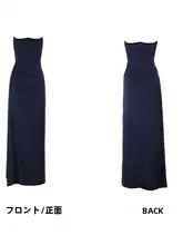 上品なサテンマーメイドドレス【胸元カット・パーティー用・スリットデザイン】