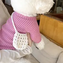 秋用ワッフル素材ペットウェア【可愛いデザイン・犬猫兼用】（セットアップ対応）