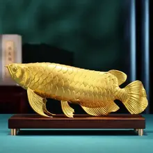 金色の真鍮製ドラゴンフィッシュ置物【店舗・オフィス装飾用】