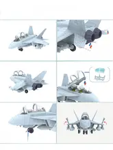 自由に組み立て可能な戦闘機模型【F18E スーパーホーネット・単座/双座対応】