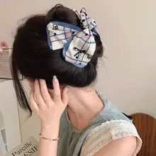 チェック柄の高級バンスクリップ【春夏用・女性向け】