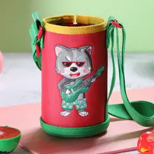 子供用保温水筒カバー【かわいいクマデザイン・ストラップ付き・汎用性あり】