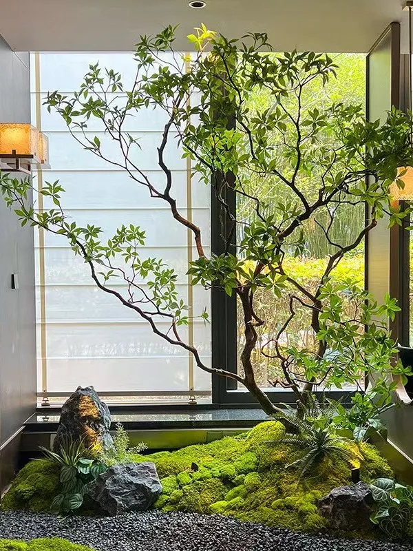 高級擬生植物マツバボタンの観葉植物：大型人工樹木で空間を自然に演出