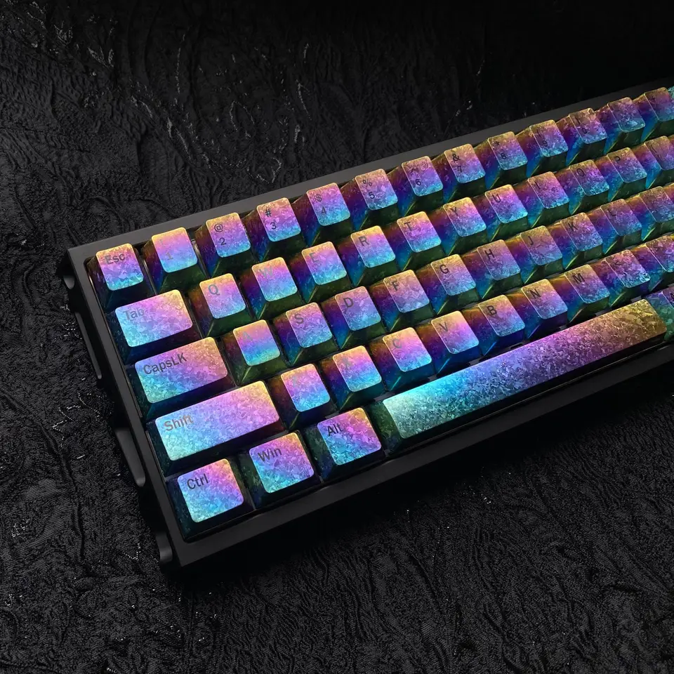 カラフルなチタン合金製キーボードキーキャップ【Wooting60対応・タマイズ文字入り】（セットアップ対応）