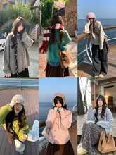 ヴィンテージ風ボタン付きニットカーディガン【春秋用・柔らかい・したデザイン】