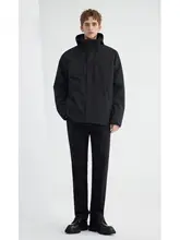 黒い防風ジャケット【春秋用・フード付き・ゆったりデザイン・アウトドア用】