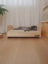 ペットベッド 小型犬 四季用 耐久性キャンバス 無垢材