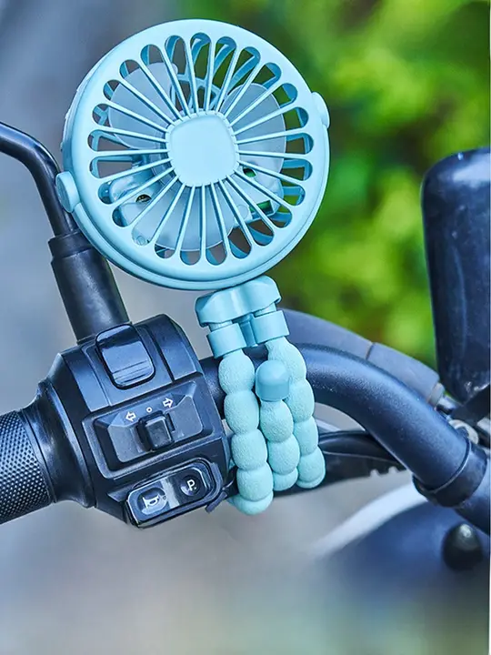 電動バイク用USB充電ポータブル扇風機【アウトドア・運転・配達対応】