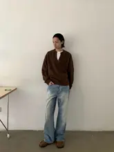 ユニセックス直筒デニムパンツ【ヴィンテージウォッシュ・猫ひげ加工・クリーンフィット】