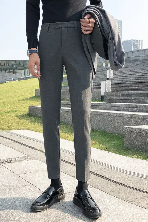 メンズビジネススリムパンツ【テーパード・ビジネスカジュアル・長ズボン】