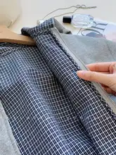 チェック柄デザインのフード付きアウター【ニットパッチワーク・フィット・カジュアル】