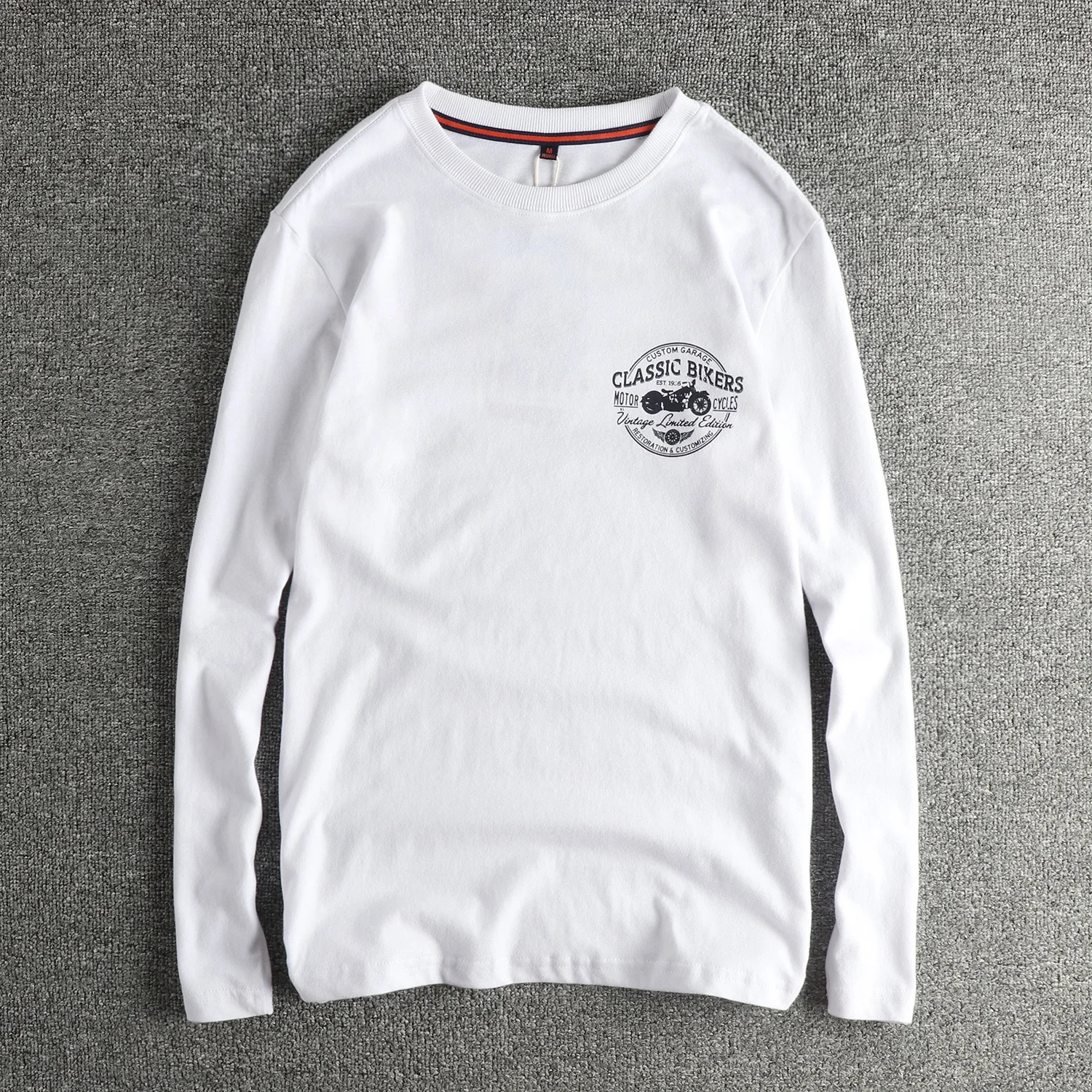 メンズ ロングtシャツ カジュアルなバイカー風デザインで快適な日常着