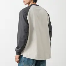 秋季用 カラーブロックデザイン 袖なし長袖Tシャツ【カジュアル・男女兼用】（セットアップ対応）