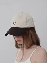 カラーブロックデザインのソフトトップキャップ【女性用・おしゃれ・日常使い】