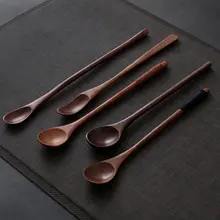 木製スプーン ハニーアールグレイミルクティーかき混ぜ 調味料 日本風レトロ 天然木 長い柄