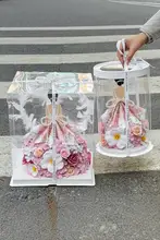 DIYハンドメイドフラワーアレンジメント材料キット【プリンセスドレス風・ギフトボックス入り・誕生日プレゼント】