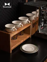 陶器製 コーヒーカップ【厚手・アメリカンカプチーノ用・ソーサー付き】（セットアップ対応）