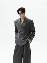 ヴィンテージ風カジュアルスーツ【向日葵装飾付き・ゆったりストレートパンツ】（セットアップ対応）