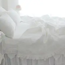 白色フリル付き極上の柔らかさ水洗いコットンエアコンブランケット【夏用・多用途・カバー】