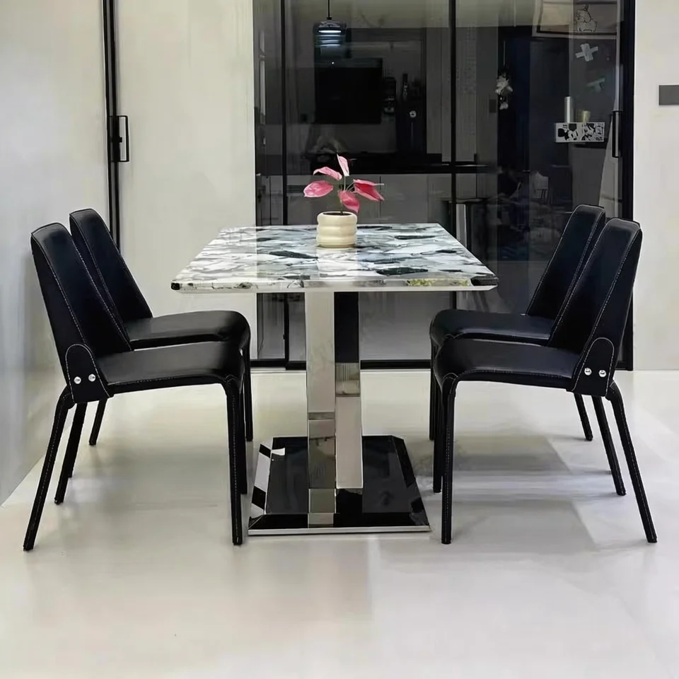 デザイナー風サドルチェア【イタリアンミニマル・高級レザー・家庭用】