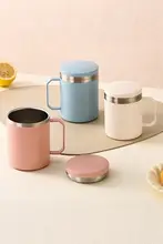 高級感あるステンレス製マグカップ【蓋付き・保温・家庭用・オフィス用・コーヒー用】