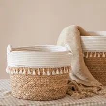 編みかご 植物 プランター フラワーバスケット ハンドキャリー収納 家庭用 リビング フロア 装飾 北欧スタイル