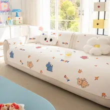 夏用カートゥーンデザインの可愛い涼感ソファクッション【防滑性・直列デザイン】